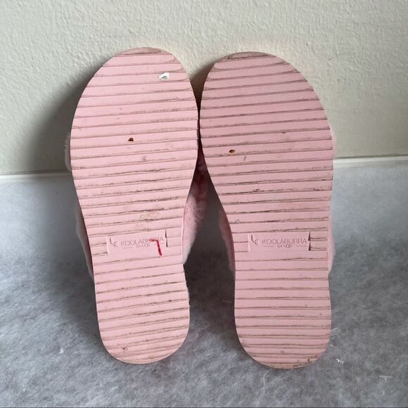 Koolaburra UGG Ballia Fur Slides Pink Women Size 8 Fuzzy Slip On Shoes Slippers - Picture 7 of 7